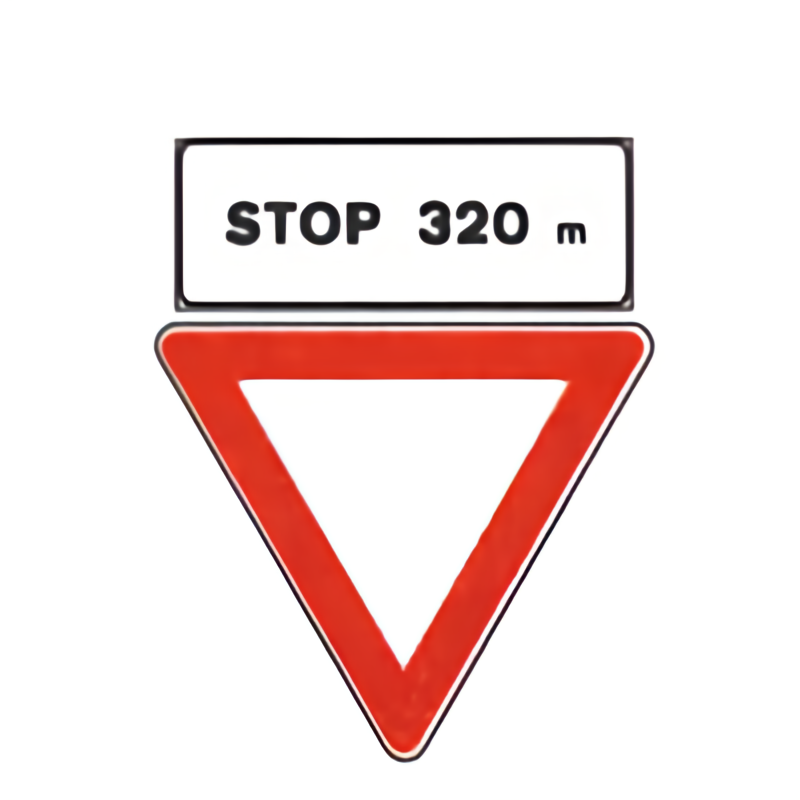 Segnale di preavviso di STOP a 320 metri